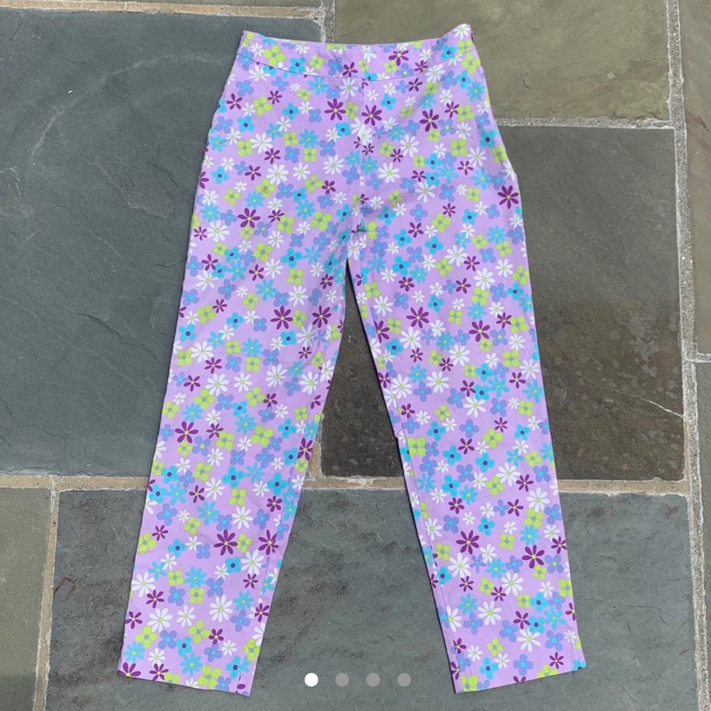 Retro 60s 70s print cropped pants